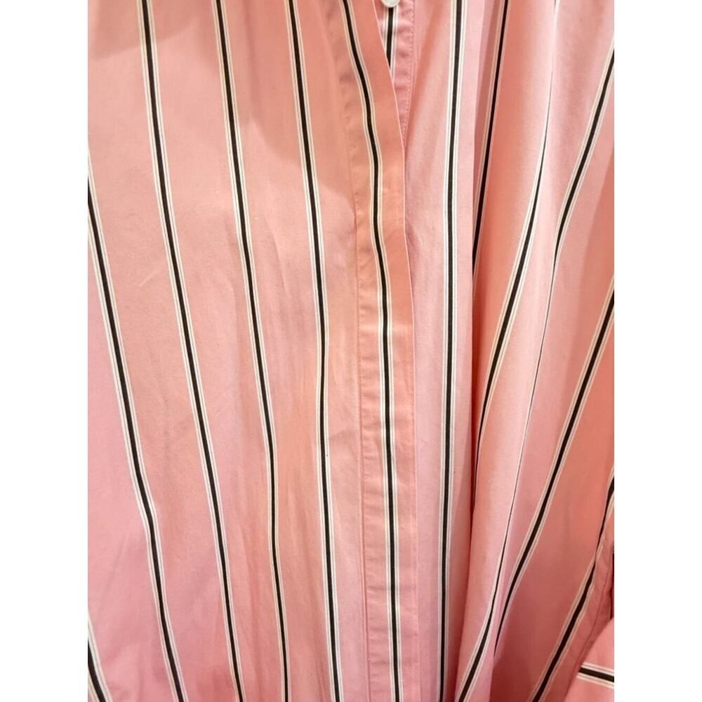 Derek Lam 10 Crosby Pink White Striped Shirt Dress Size 8 Designer Classic - Picture 4 of 8